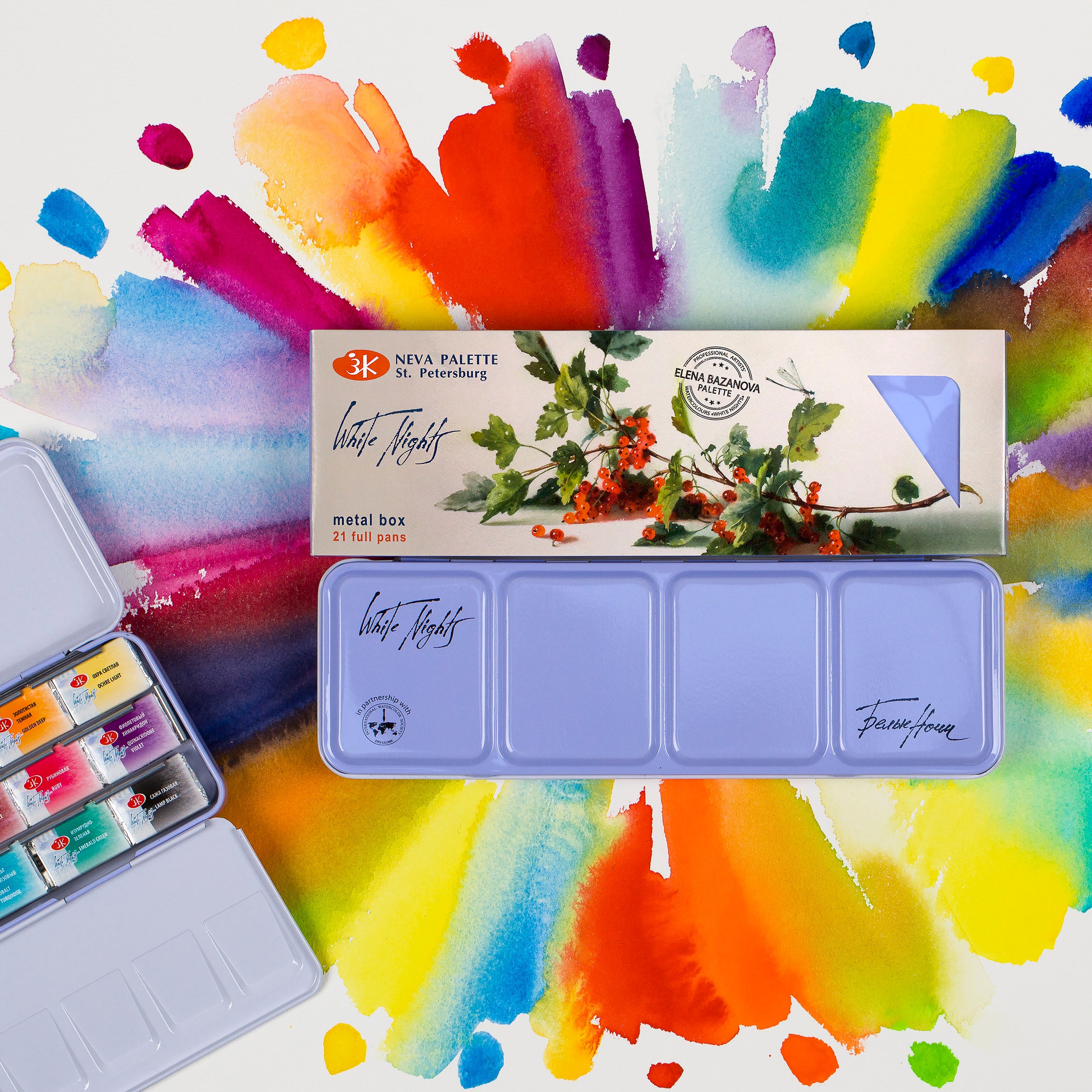 Boxed Sets, White Nights Watercolour Paints, Full Pans