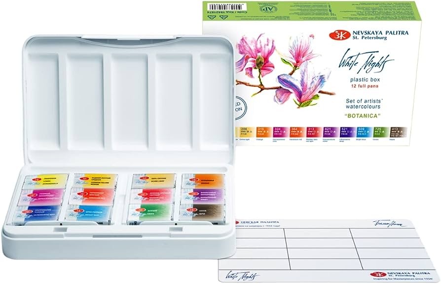 Boxed Sets, White Nights Watercolour Paints, Full Pans