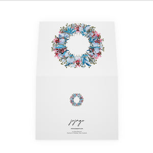 Icy Blue Wreath Christmas Cards