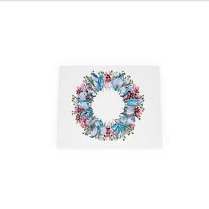 Icy Blue Wreath Christmas Cards