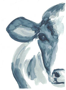 Blue Daisy by Jo Jago (Jo Jago Art) - Watercolour Cow