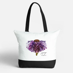 Purple Storm Large Cotton Tote Bag with Zip