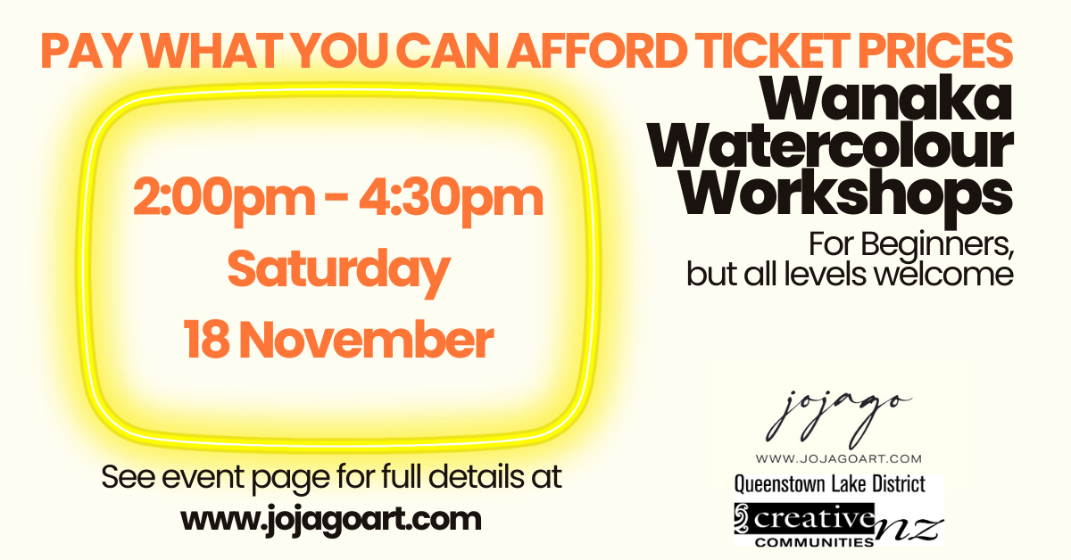 Wanaka Watercolour Workshops with Jo Jago Art (Saturday, 2:00pm)
