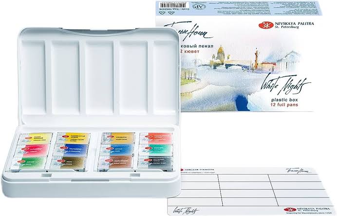 Boxed Sets, White Nights Watercolour Paints, Full Pans