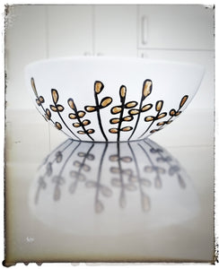 Small Stonewear Dishes (Trinket Dishes), Four Sizes, Black & Gold