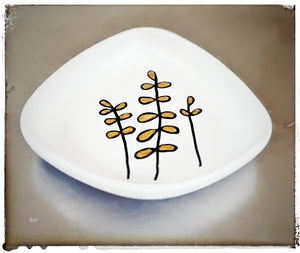 Small Stonewear Dishes (Trinket Dishes), Four Sizes, Black & Gold