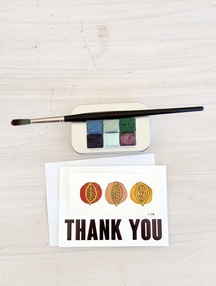 Three Leaves (Mini Painting / Gift Card)